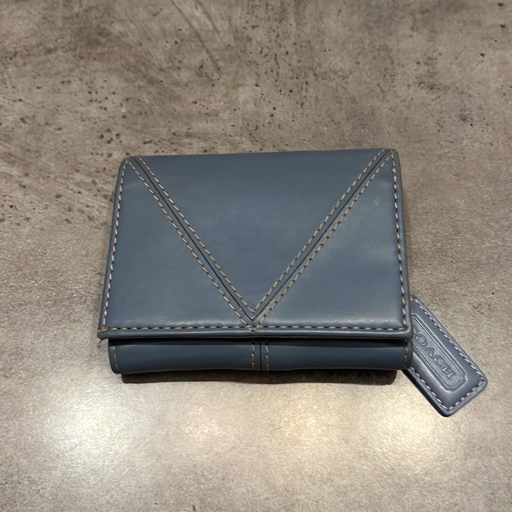Coach wallet baby blue leather